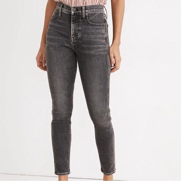 Madewell 10" High-Rise Skinny Crop Jeans in faded black Wash Sz 27 - Picture 1 of 8